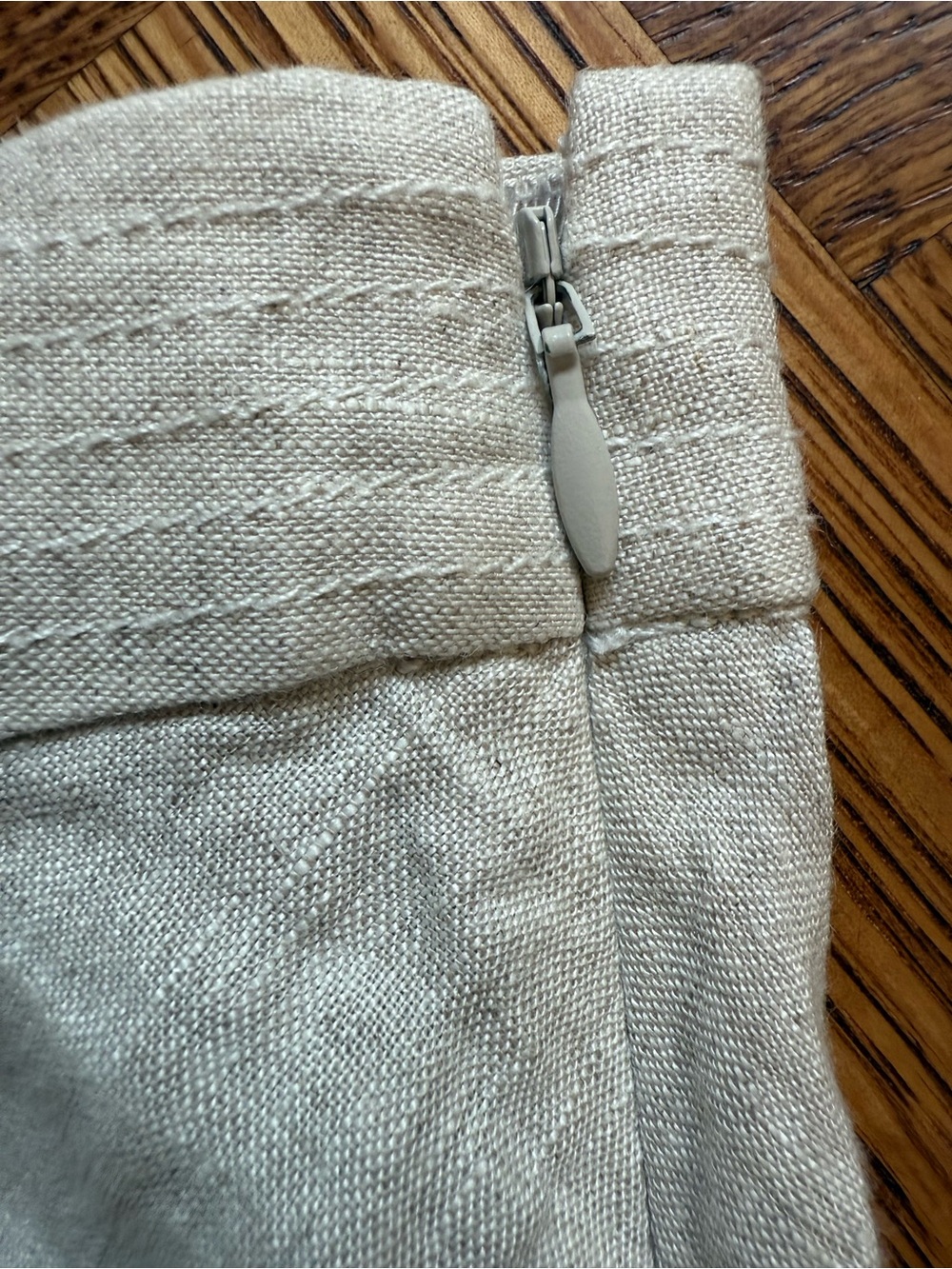 J CREW Baird McNutt Irish Linen A Line Midi Skirt Neutral Coastal Minimalist 0 - Picture 4 of 7